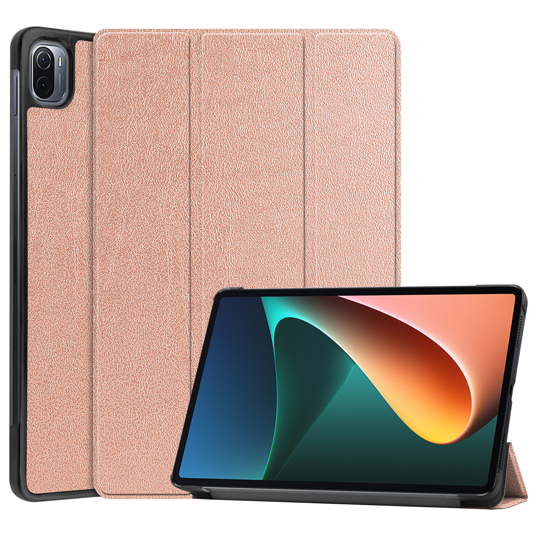Xiaomi Mi Pad 5 / 5 Pro Hoes - Tri-Fold Book Case - Rose Goud afbeelding