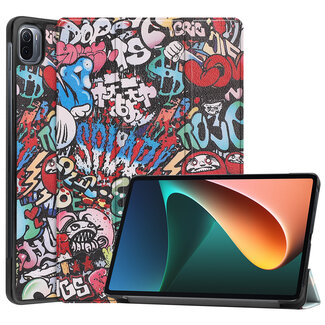 Case2go Xiaomi Mi Pad 5 / 5 Pro Hoes - Tri-Fold Book Case - Graffiti
