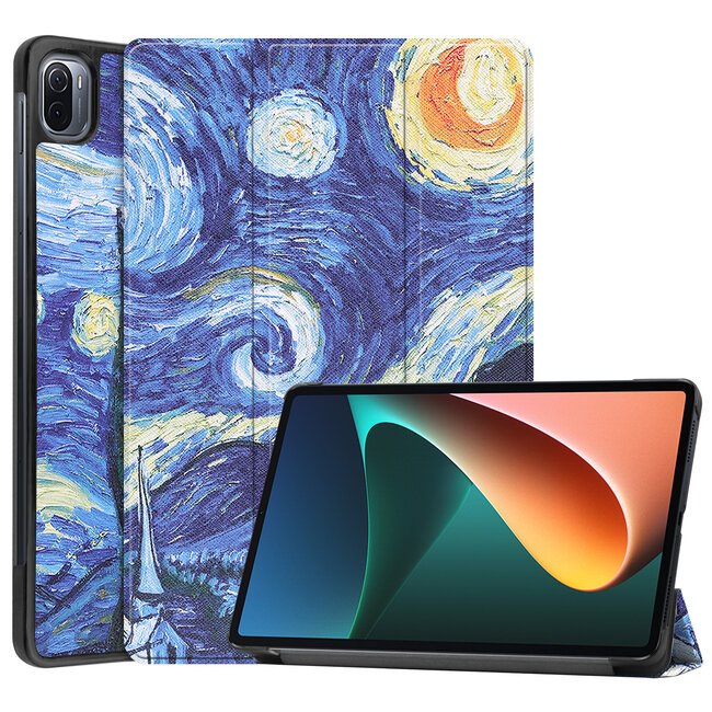 Case2go - Hoes voor de Xiaomi Mi Pad 5 / 5 Pro - Tri-Fold Book Case - Sterrenhemel