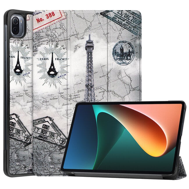 Case2go - Hoes voor de Xiaomi Mi Pad 5 / 5 Pro - Tri-Fold Book Case - Eiffeltoren