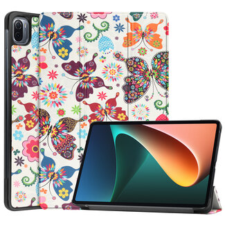 Case2go Xiaomi Mi Pad 5 / 5 Pro Hoes - Tri-Fold Book Case - Sterrenhemel - Vlinders