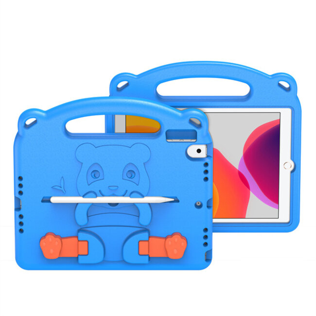 iPad 10.2 2019/2020 Hoes - Schokbestendige case met handvat - Panda Series - Licht Blauw