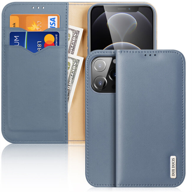 Hoesje voor iPhone 13 Pro - Dux Ducis Hivo Wallet Case - Blauw