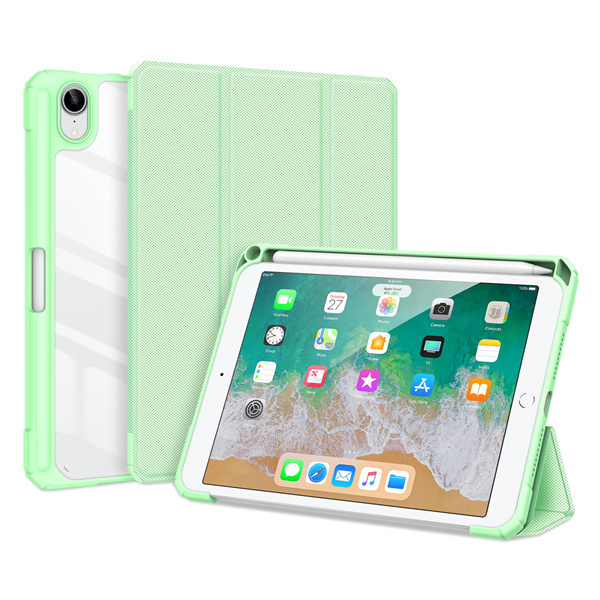 Apple iPad Mini 6 (2021) Hoes - Dux Ducis Toby Tri-Fold Book Case - Groen afbeelding