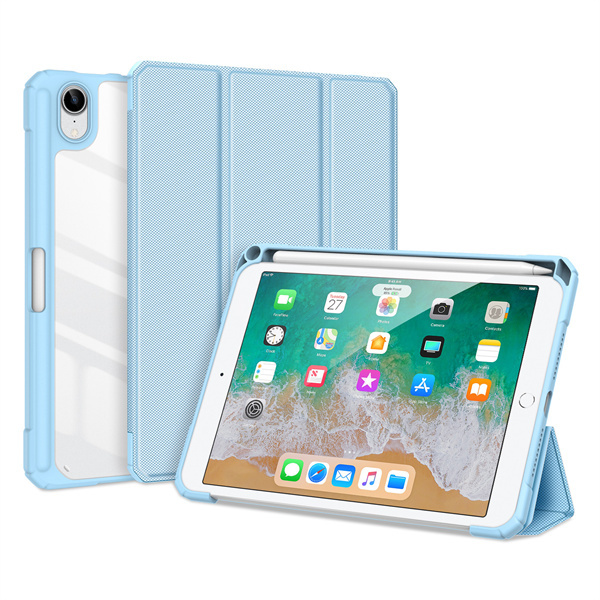 Apple iPad Mini 6 (2021) Hoes - Dux Ducis Toby Tri-Fold Book Case - Blauw afbeelding