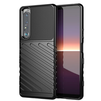 Case2go Case2go - Hoesje geschikt voor Sony Xperia 1 III - Schokbestendige TPU Back Cover - Zwart