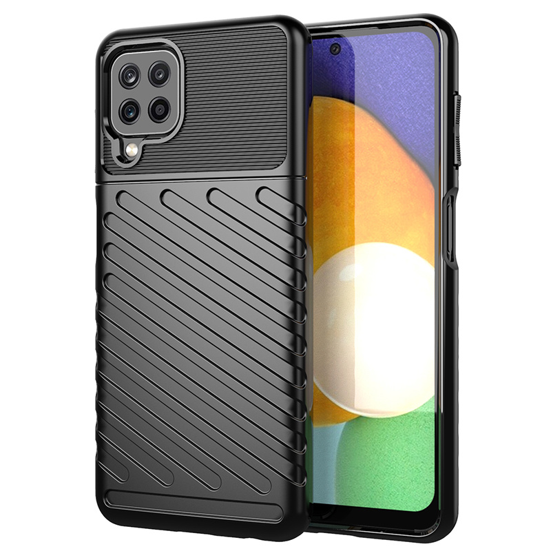 Case2go - Hoesje geschikt voor Samsung Galaxy A22 4G - Schokbestendige TPU Back Cover - Zwart afbeelding