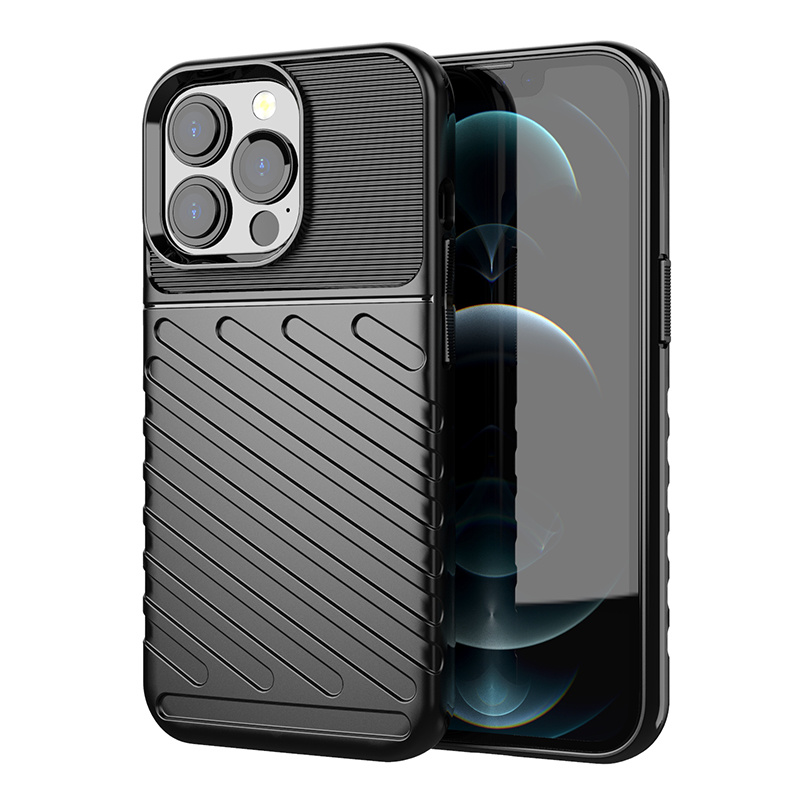 Case2go - Hoesje geschikt voor iPhone 13 Pro - Schokbestendige TPU Back Cover - Zwart afbeelding