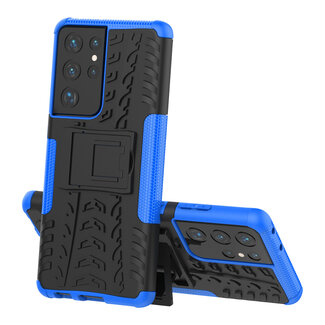 Case2go Samsung Galaxy S21 Ultra Hoesje - Schokbestendige Back Cover - Blauw