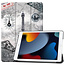 Case2go Case2go - Tablet hoes geschikt voor iPad 2021 - 10.2 Inch - Tri-Fold Book Case - Eiffeltoren