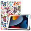 Case2go Case2go - Tablet hoes geschikt voor iPad 2021 - 10.2 Inch - Tri-Fold Book Case - Vlinders