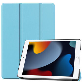 Case2go Case2go - Tablet hoes geschikt voor iPad 2021 - 10.2 Inch - Tri-Fold Book Case - Licht Blauw