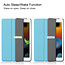 Case2go - Tablet hoes geschikt voor iPad 2021 - 10.2 Inch - Tri-Fold Book Case - Licht Blauw