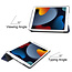 Case2go - Tablet hoes geschikt voor iPad 2021 - 10.2 Inch - Tri-Fold Book Case - Donker Blauw