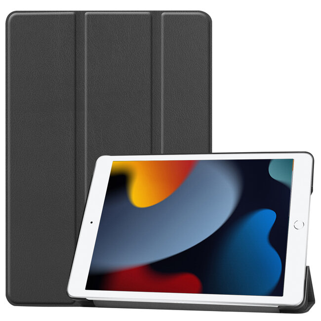 Case2go - Tablet hoes geschikt voor iPad 2021 - 10.2 Inch - Tri-Fold Book Case - Zwart