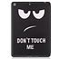 Case2go - Tablet hoes geschikt voor Apple iPad 2021 - 10.2 inch - Tri-Fold Book Case - Apple Pencil Houder - Don't Touch Me