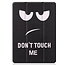 Case2go - Tablet hoes geschikt voor Apple iPad 2021 - 10.2 inch - Tri-Fold Book Case - Apple Pencil Houder - Don't Touch Me