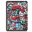 Case2go - Tablet hoes geschikt voor Apple iPad 2021 - 10.2 inch - Tri-Fold Book Case - Apple Pencil Houder - Graffiti