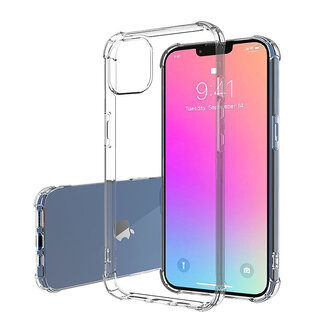 Case2go Hoesje geschikt voor Apple iPhone 13 Mini - Clear Hard PC Case - Siliconen Back Cover - Shock Proof TPU - Transparant