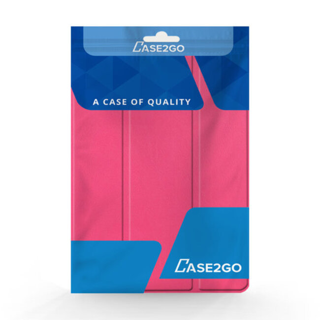 Case2go - Tablet hoes geschikt voor iPad 2021 - 10.2 Inch - Tri-Fold Book Case - Magenta