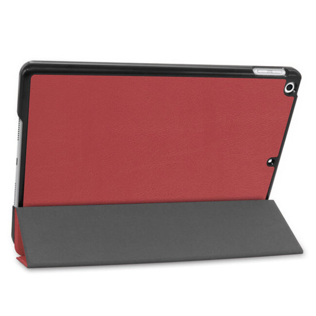 Case2go - Tablet hoes geschikt voor iPad 2021 - 10.2 Inch - Tri-Fold Book Case - Donker Rood
