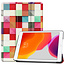 Case2go - Tablet hoes geschikt voor iPad 2021 - 10.2 Inch - Tri-Fold Book Case - Blocks