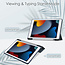 Case2go - Tablet hoes geschikt voor iPad 2021 - 10.2 Inch - Transparante Case - Tri-fold Back Cover - Donker Blauw