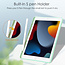 Case2go - Tablet hoes geschikt voor iPad 2021 - 10.2 Inch - Transparante Case - Tri-fold Back Cover - Mint Groen