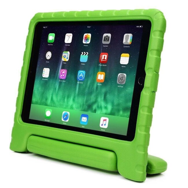 Case2go - Tablet hoes geschikt voor iPad 2021 - 10.2 Inch - Schokbestendige case met Handvat - Groen