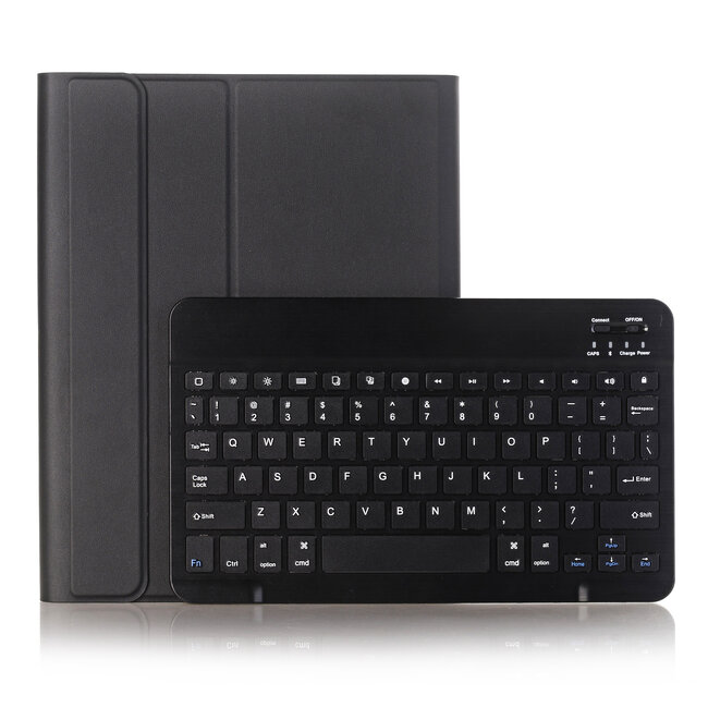 Case2go - Bluetooth toetsenbord Tablet hoes geschikt voor iPad 2021 - 10.2 Inch - Keyboard Case met Stylus Pen Houder - Zwart