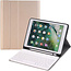 Case2go Case2go - Bluetooth toetsenbord Tablet hoes geschikt voor iPad 2021 - 10.2 Inch - Keyboard Case met Stylus Pen Houder - Goud
