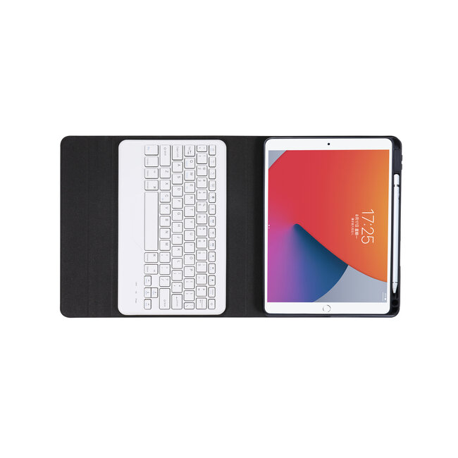 Case2go - Draadloze Bluetooth toetsenbord Tablet hoes geschikt voor iPad 2021 - 10.2 Inch met Stylus Pen Houder - Paars