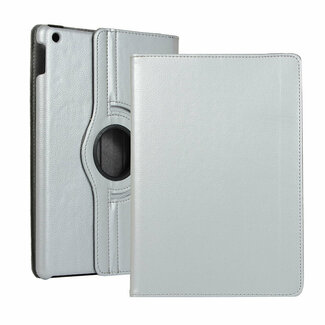 Case2go Case2go - Tablet hoes geschikt voor iPad 2021 - 10.2 Inch - Draaibare Book Case Cover - Zilver