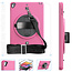 Case2go - Tablet hoes geschikt voor iPad 2021 - 10.2 Inch - Hand Strap Armor - Rugged Case met schouderband - Magenta