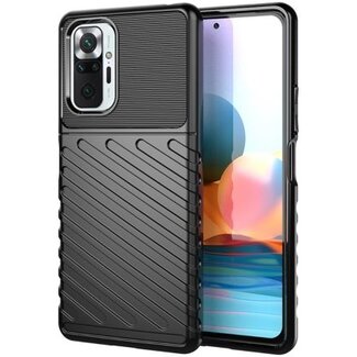 Case2go Case2go - Hoesje geschikt voor Xiaomi Redmi Note 10 - Schokbestendige TPU Back Cover - Zwart