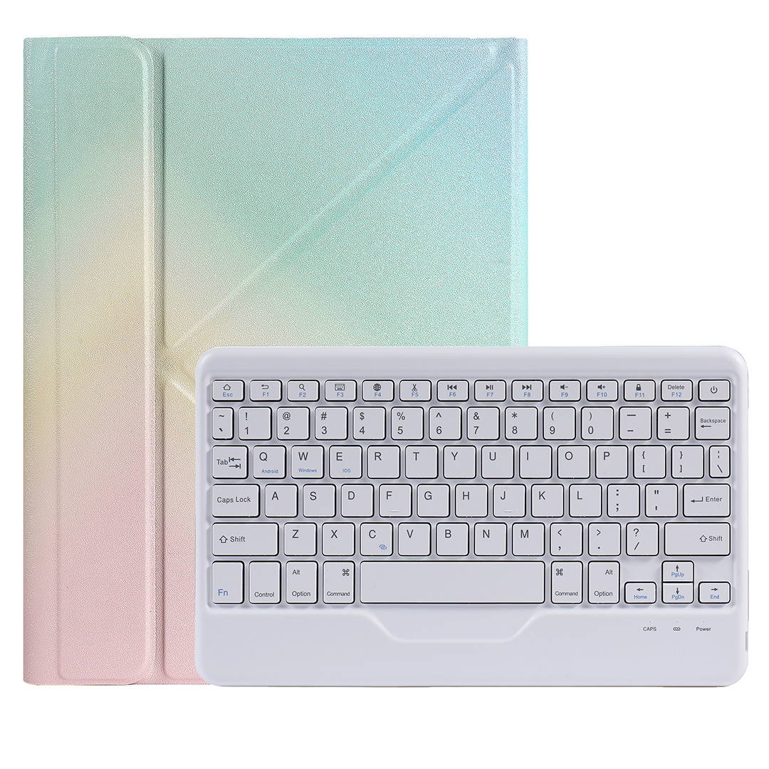 Case2go - Draadloze Bluetooth toetsenbord Tablet hoes geschikt voor iPad Pro 11 (2021/2020/2018) met Stylus Pen Houder - Regenboog afbeelding