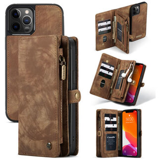 CaseMe CaseMe - Telefoonhoesje geschikt voor Apple iPhone 13 Pro Max - 2 in 1 Book Case en Back Cover - Bruin