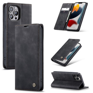 CaseMe CaseMe - Telefoonhoesje geschikt voor Apple iPhone 13 Pro Max - Wallet Book Case - Magneetsluiting - Zwart