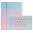 Case2go - Draadloze Bluetooth toetsenbord Tablet hoes geschikt voor iPad Pro 11 (2021/2020/2018) met RGB verlichting en Stylus Pen Houder - Blauw en Roze