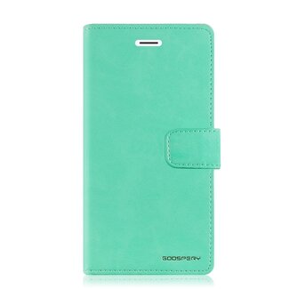 Mercury Goospery Telefoonhoesje geschikt voor Apple iPhone 13 Mini - Blue Moon Diary Wallet Case -Turquoise