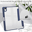 Case2go - Tablet hoes geschikt voor iPad Mini 6 (2021) - 8.3 Inch - Transparante Case - Tri-fold Back Cover - Donker Blauw