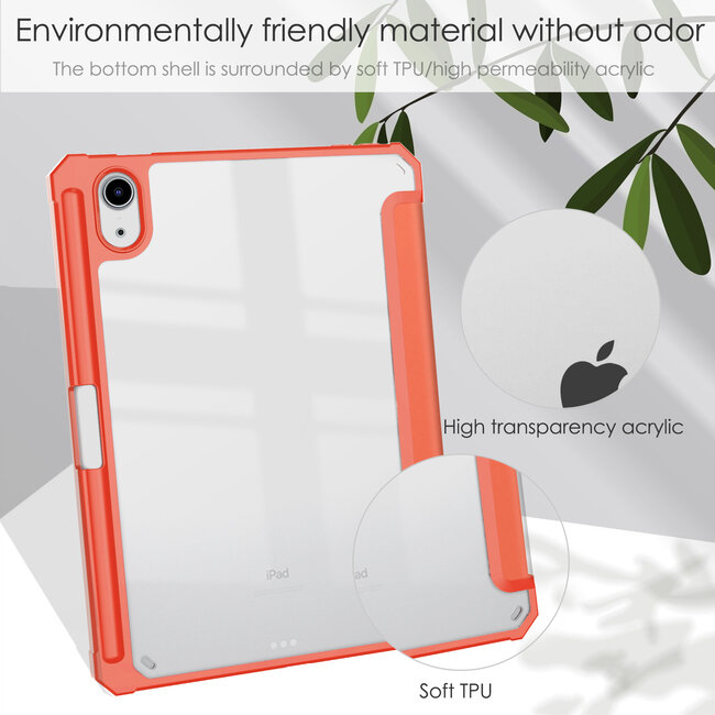 Case2go - Tablet hoes geschikt voor iPad Mini 6 (2021) - 8.3 Inch - Transparante Case - Tri-fold Back Cover - Oranje