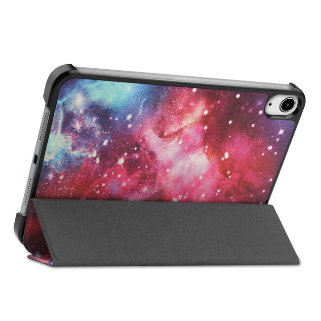 Case2go - Tablet hoes geschikt voor Apple iPad Mini 6 (2021) - 8.3 inch - Tri-Fold Book Case - Apple Pencil Houder - Galaxy