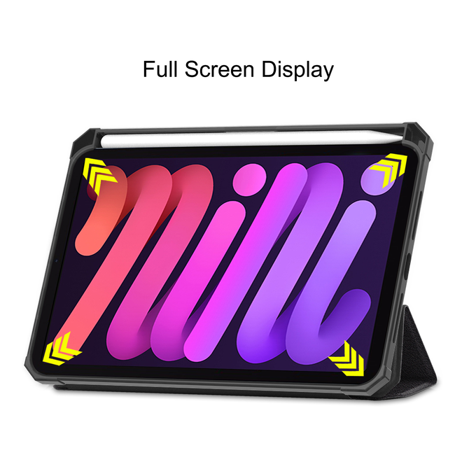 Case2go - Tablet hoes geschikt voor Apple iPad Mini 6 (2021) - 8.3 inch - Tri-Fold Book Case - Apple Pencil Houder - Don't Touch Me