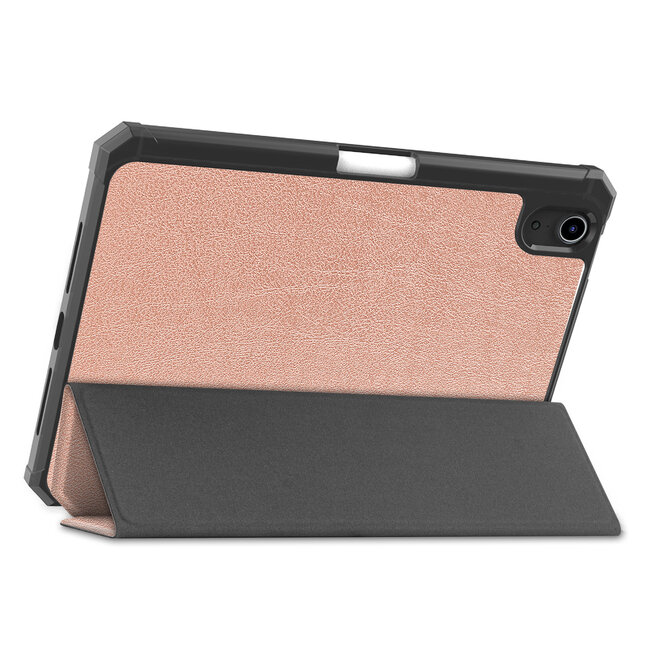 Case2go - Tablet hoes geschikt voor Apple iPad Mini 6 (2021) - 8.3 inch - Tri-Fold Book Case - Apple Pencil Houder - Rosé Goud