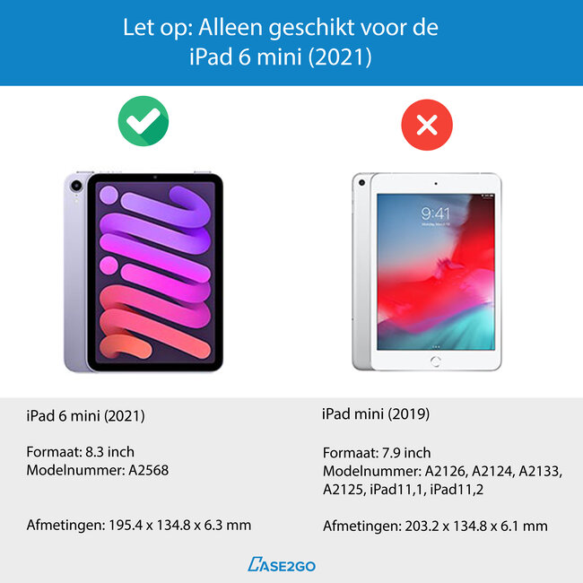 Case2go - Tablet hoes geschikt voor Apple iPad Mini 6 (2021) - 8.3 inch - Tri-Fold Book Case - Apple Pencil Houder - Rosé Goud