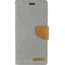 Telefoonhoesje geschikt voor iPhone 13 Mini - Mercury Canvas Diary Wallet Case - Hoesje met Pasjeshouder - Grijs