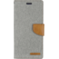 Telefoonhoesje geschikt voor iPhone 13 Mini - Mercury Canvas Diary Wallet Case - Hoesje met Pasjeshouder - Grijs