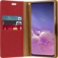Telefoonhoesje geschikt voor iPhone 13 Pro Max - Mercury Canvas Diary Wallet Case - Hoesje met Pasjeshouder - Rood