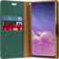 Telefoonhoesje geschikt voor iPhone 13 Pro Max - Mercury Canvas Diary Wallet Case - Hoesje met Pasjeshouder - Groen